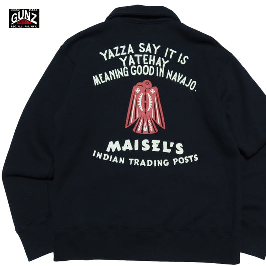 GUNZ ガンズ スウェットコサックジャケット 裏起毛 日本製 スウェットカーディガン メンズ ブラック 445G425