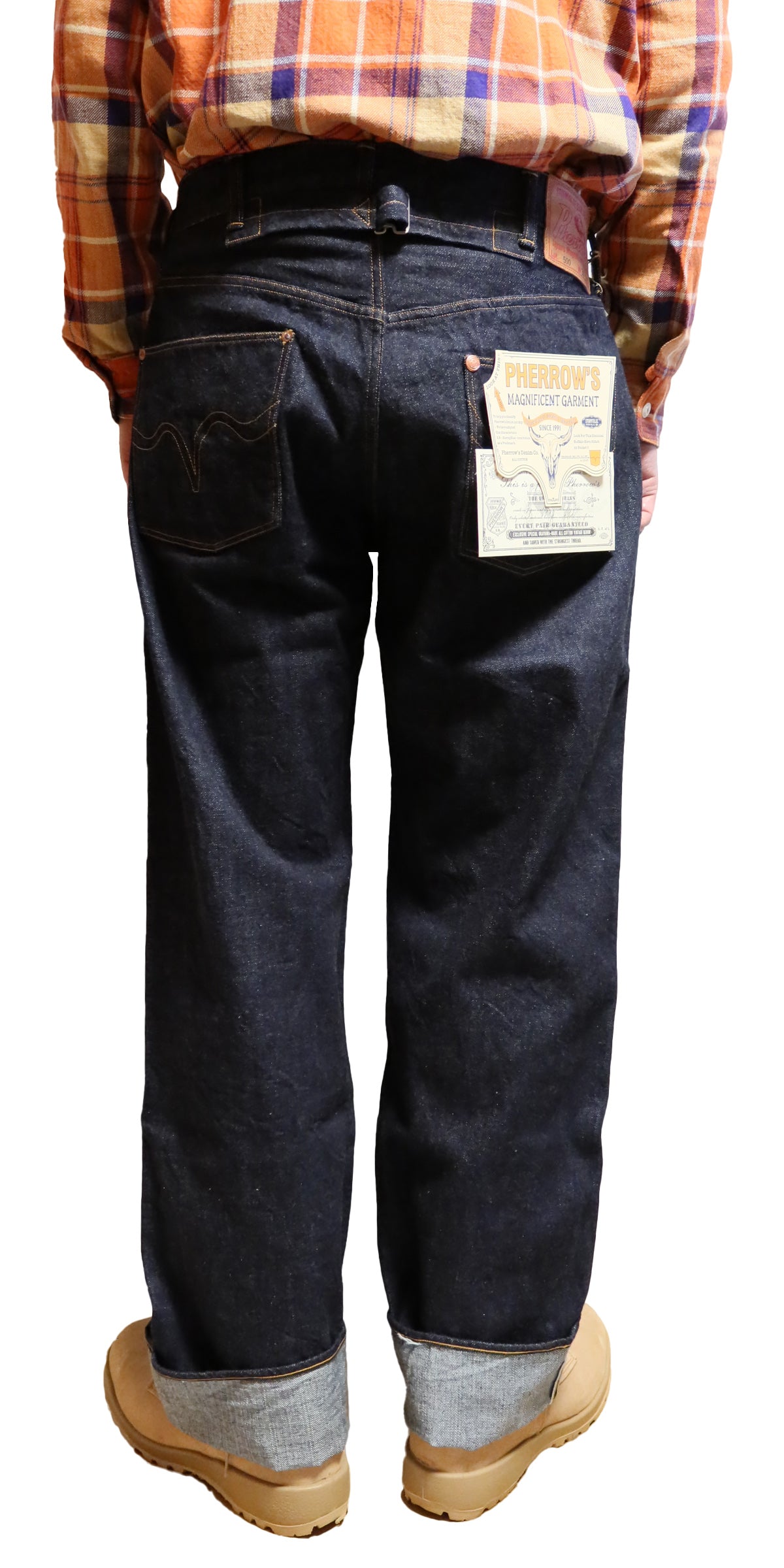 Pherrow's Jeans 500SW Starched Wash Denim Wide Straight