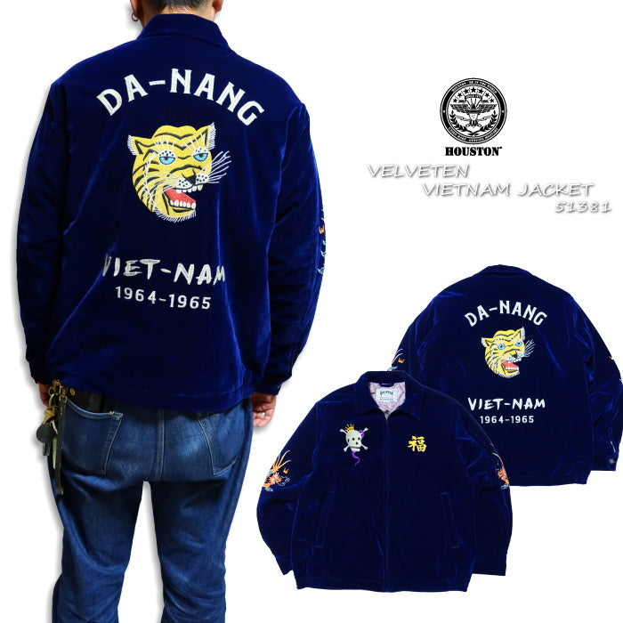 HOUSTON Houston Velvet Vietnam Jacket TIGER Vietjan 51381 Navy Men's