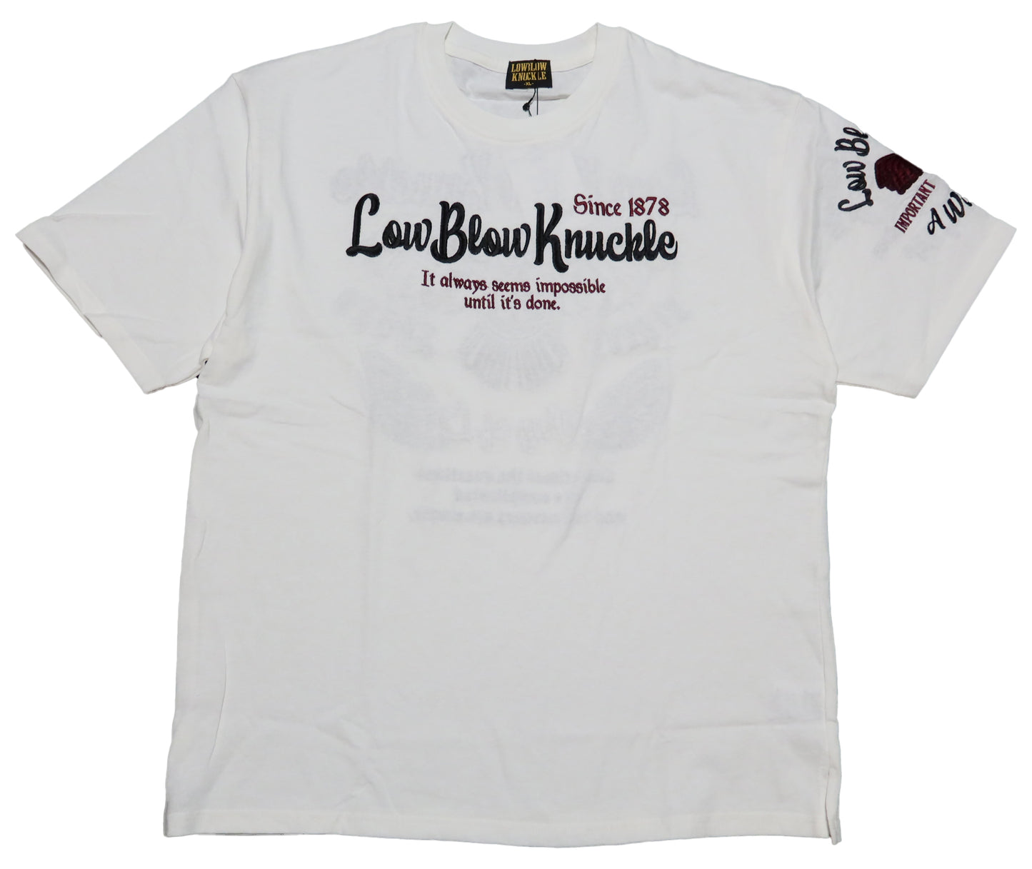 LOW BLOW KNUCKLE Lowbrow Knuckle T-shirt Thunderbird embroidery short sleeve 554363