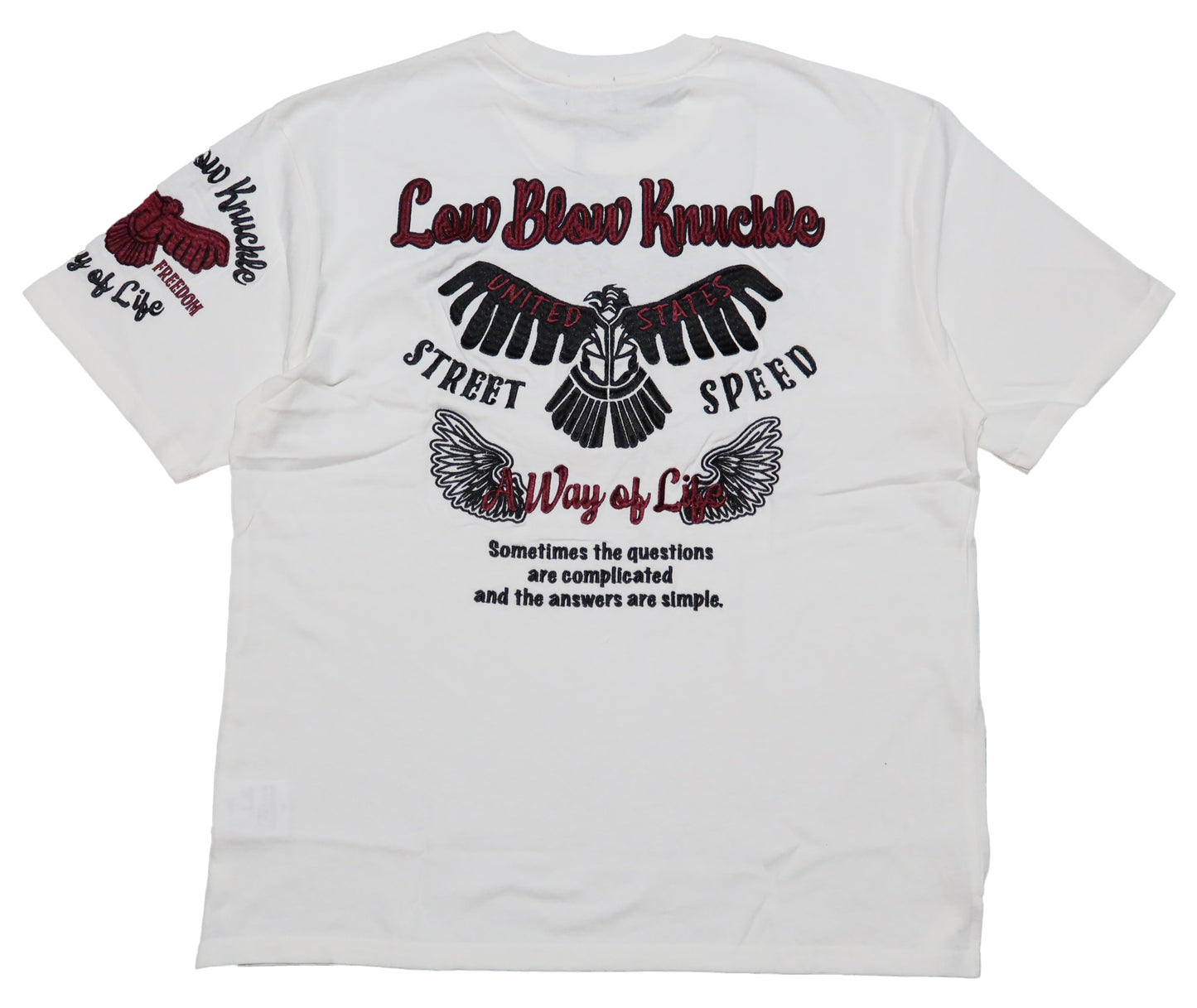 LOW BLOW KNUCKLE Lowbrow Knuckle T-shirt Thunderbird embroidery short sleeve 554363