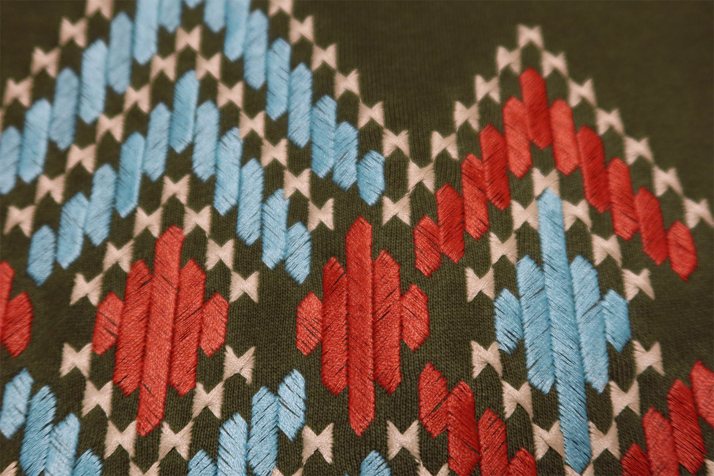 Pherrow's Sweatshirt Parka Embroidery 24S-PNEP1 Olive