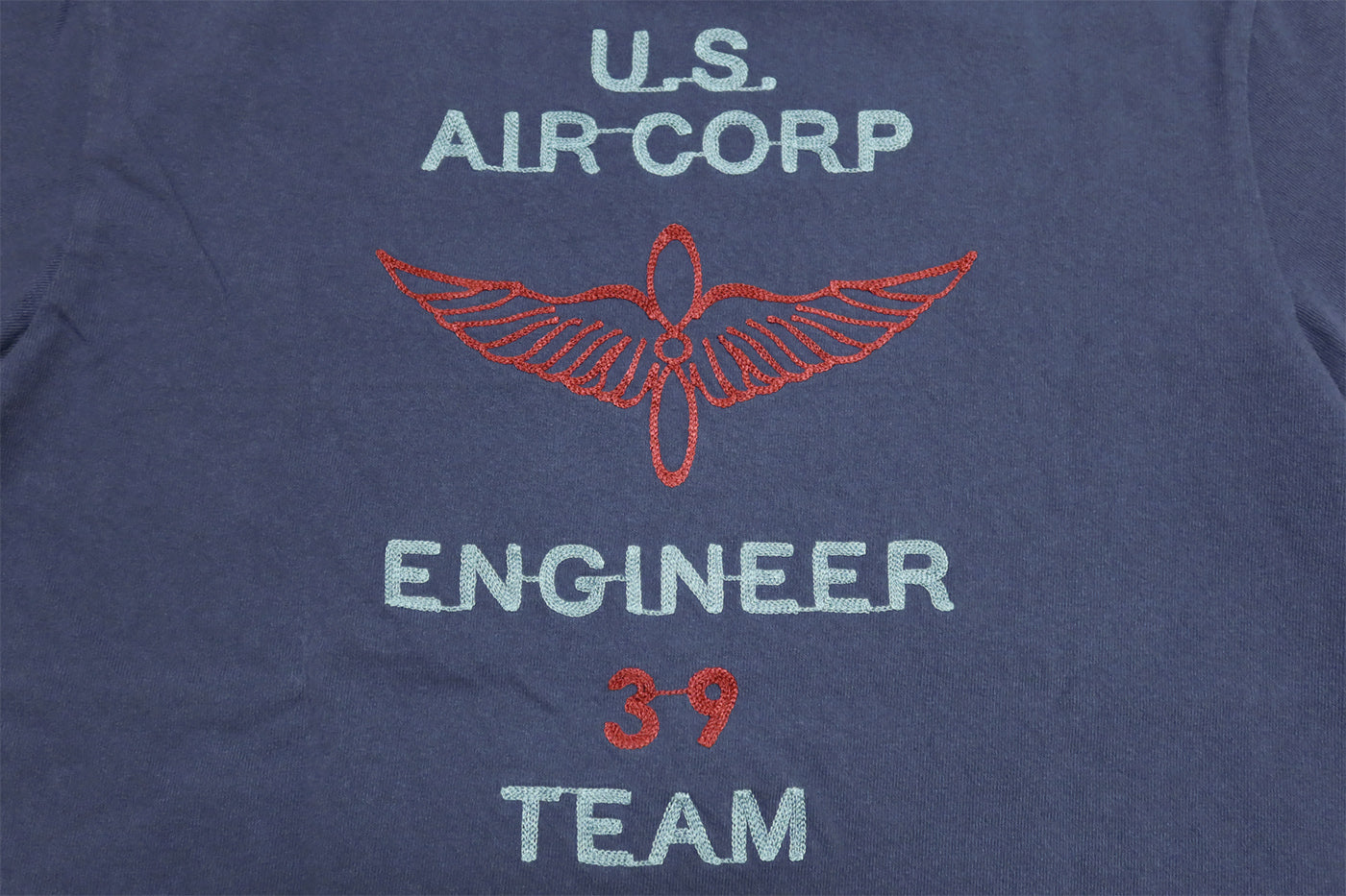 Pherrow's US AIR CORP ENGINEER TEAM Embroidered T-Shirt for Men, Short Sleeve, 24S-PTP3