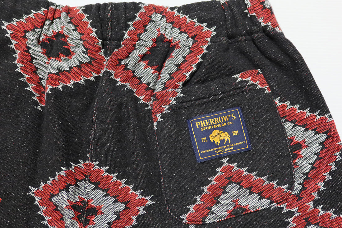 Pherrow's Jacquard Sweat Shorts Navajo Pattern 24S-PNSP1