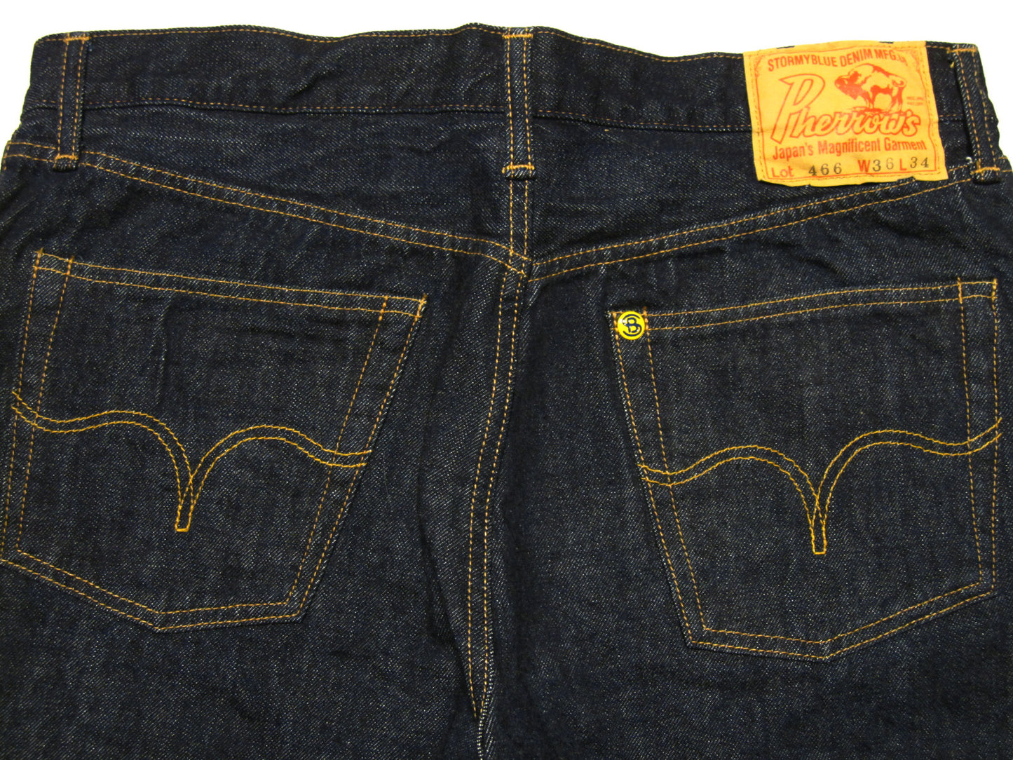 Pherrow's Tight Fit Jeans Starched Wash Denim Made in Japan 466SW