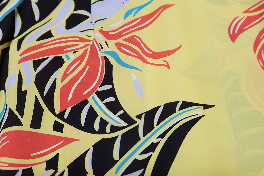 SUN SURF Aloha Shirt Rayon BIRD OF PARADISE Short Sleeve Hawaiian Shirt SS39224 Made in Japan
