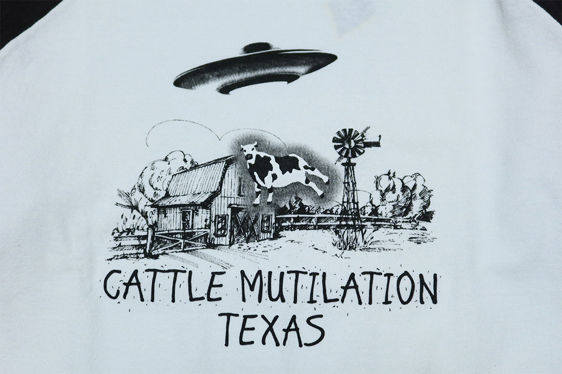 Pherrow's フェローズ ラグラン長袖Tシャツ CATTLE MUTILATION 24W-PRLT3 日本製