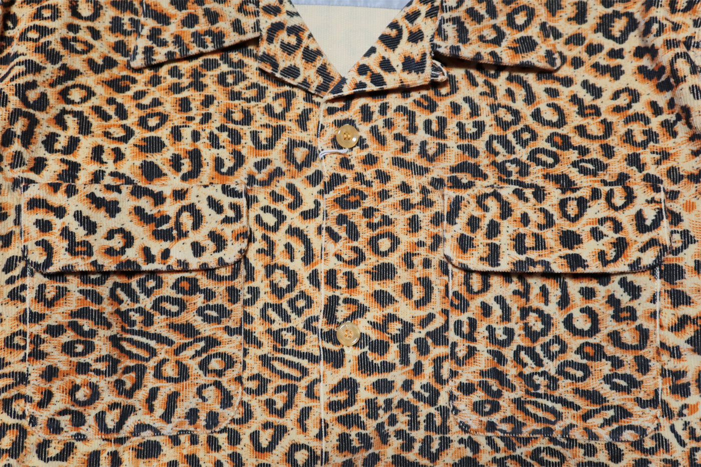 Style Eyes Corduroy Sports Shirt Leopard Open Shirt Leopard Print Made in Japan SE29173