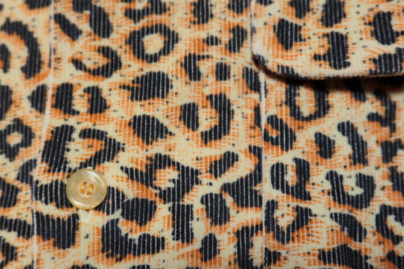 Style Eyes Corduroy Sports Shirt Leopard Open Shirt Leopard Print Made in Japan SE29173
