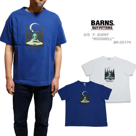 BARNS OUTFITTERS バーンズアウトフィッターズ Tシャツ ROSWELL 丸胴 日本製 BR-25174