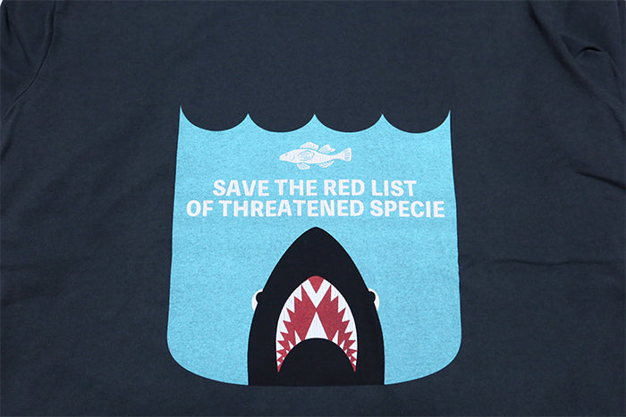 BARNS OUTFITTERS バーンズアウトフィッターズ 長袖Tシャツ"SAVE THE RED LIST" サメ シャーク BR-25422 チャコール