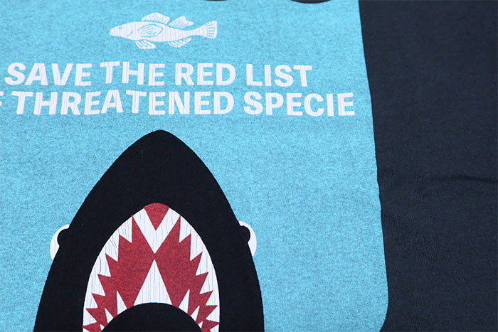 BARNS OUTFITTERS バーンズアウトフィッターズ 長袖Tシャツ"SAVE THE RED LIST" サメ シャーク BR-25422 チャコール