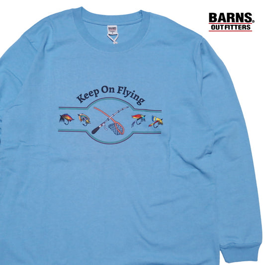 BARNS OUTFITTERS バーンズアウトフィッターズ 長袖Tシャツ Keep On Flying BR-25423 Fブルー ロングTシャツ