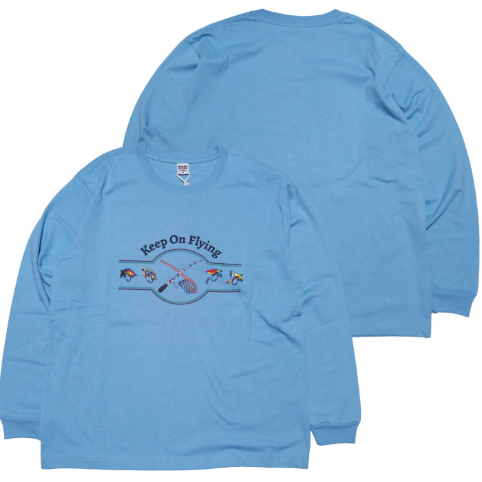 BARNS OUTFITTERS バーンズアウトフィッターズ 長袖Tシャツ Keep On Flying BR-25423 Fブルー ロングTシャツ