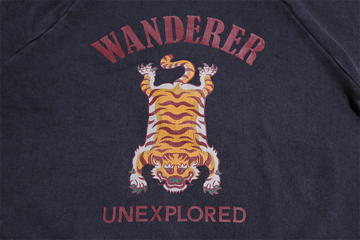 BARNS OUTFITTERS GOAT Slub Sweatshirt with WANDERER Tiger Rug, Made in Japan, BR-26111