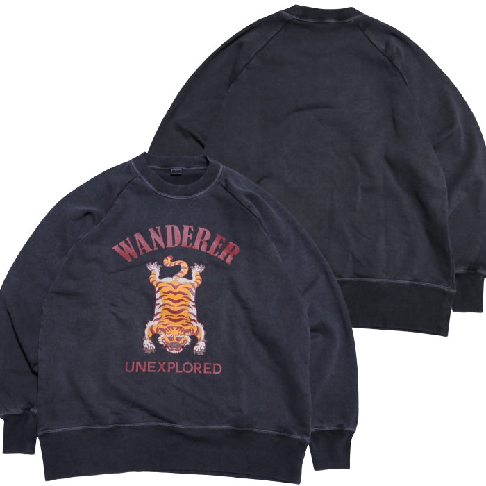 BARNS OUTFITTERS GOAT Slub Sweatshirt with WANDERER Tiger Rug, Made in Japan, BR-26111
