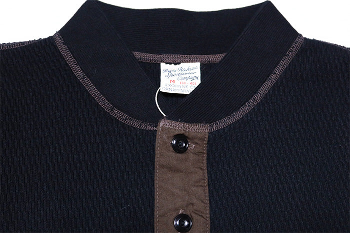 Buzz Rickson's Thermal Henley Neck Long Sleeve T-Shirt Men's Made in Japan BR68130