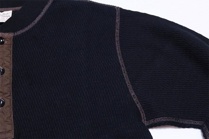 Buzz Rickson's Thermal Henley Neck Long Sleeve T-Shirt Men's Made in Japan BR68130