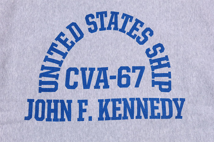 Buzz Rickson's バズリクソンズ スウェットシャツ ホリゾンタルニッティング CVA-67 J.F. KENNEDY 日本製 ヘザーグレー 裏起毛 BR69645