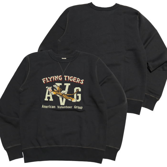 BuzzRickson's バズリクソンズ スウェットシャツ 前Vガゼット フライングタイガー セットインクルー AVG 日本製 BR69697