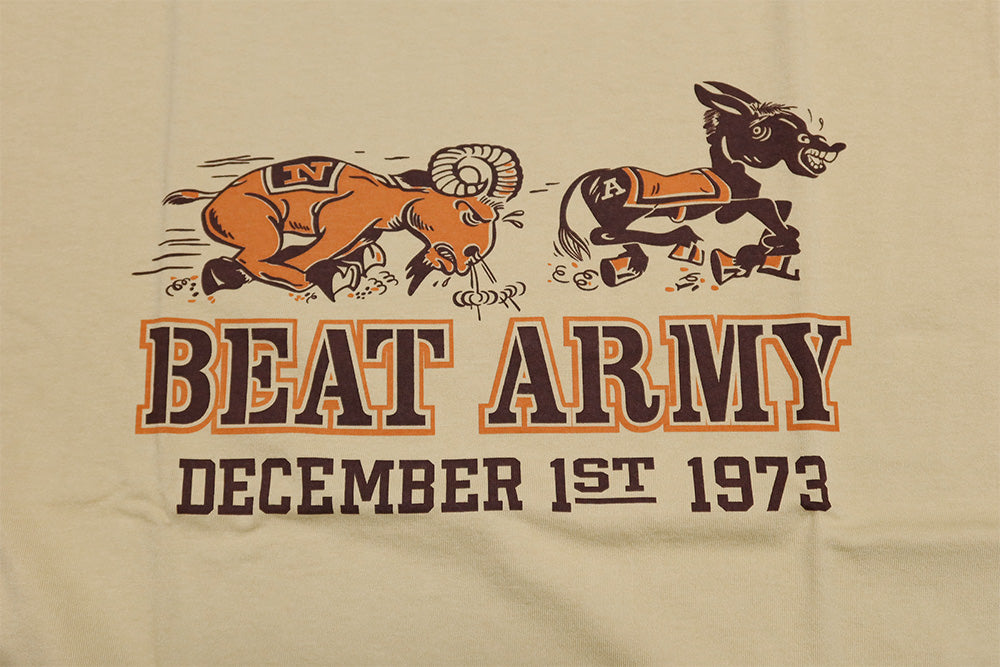 BUZZ RICKSON’S(バズリクソンズ) Tシャツ BEAT ARMY GO NAVY BR79702 アメリカ製 丸胴 メンズ 半袖