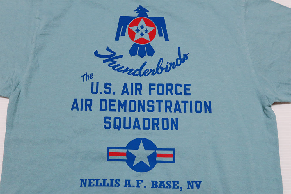 Buzz Rickson's T-Shirt THUNDERBIRDS BR79705 Made in USA Round Body Men's Short Sleeve