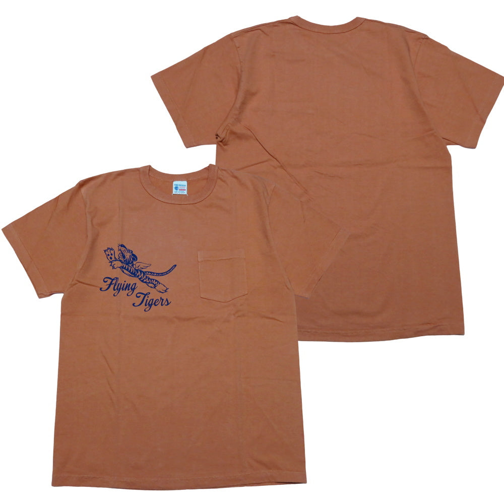 Buzz Rickson's Flying Tigers Pocket T-Shirt BR79709 Made in USA Tubular Knit Men's Short Sleeve