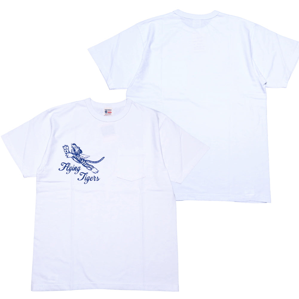 Buzz Rickson's Flying Tigers Pocket T-Shirt BR79709 Made in USA Tubular Knit Men's Short Sleeve