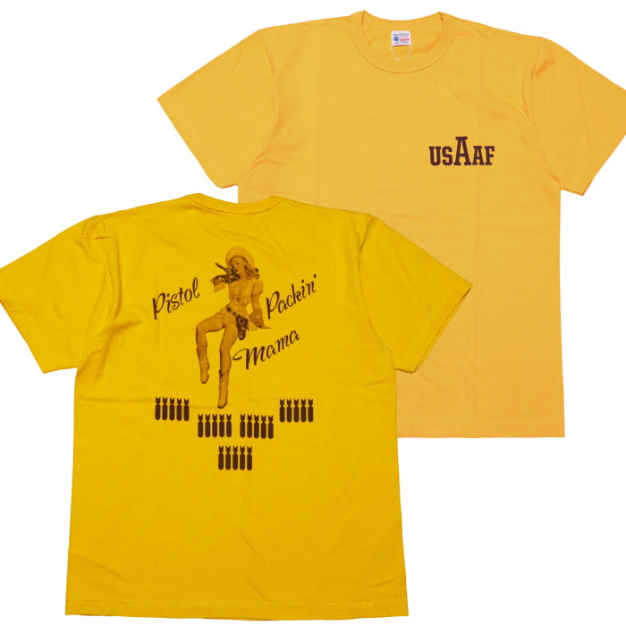BUZZ RICKSON'S バズリクソンズ Tシャツ PISTOL PACK'N MAMA ピンナップ ミリタリー BR79780 アメリカ製 丸胴 メンズ 半袖