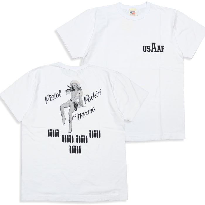 BUZZ RICKSON'S バズリクソンズ Tシャツ PISTOL PACK'N MAMA ピンナップ ミリタリー BR79780 アメリカ製 丸胴 メンズ 半袖