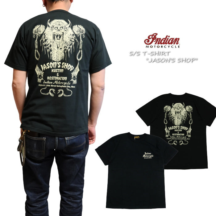 IndianMotorcycle T-shirt JASON'S SHOP Black Short Sleeve IM79361