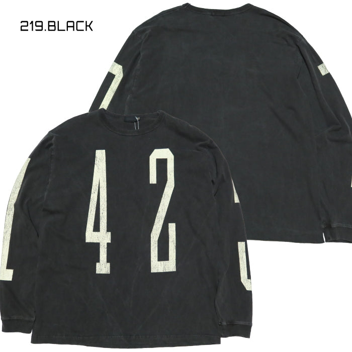 MODUCT モダクト 長袖Tシャツ UNLUCKY NUMBER ピグメントダイ ナンバリング 東洋エンタープライズ MO69340 アメリカ製