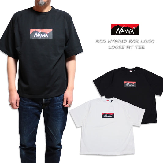 NANGA ナンガ エコハイブリッド ルーズフィットTシャツ ボックスロゴT ラグラン袖 N2500-1M025Z