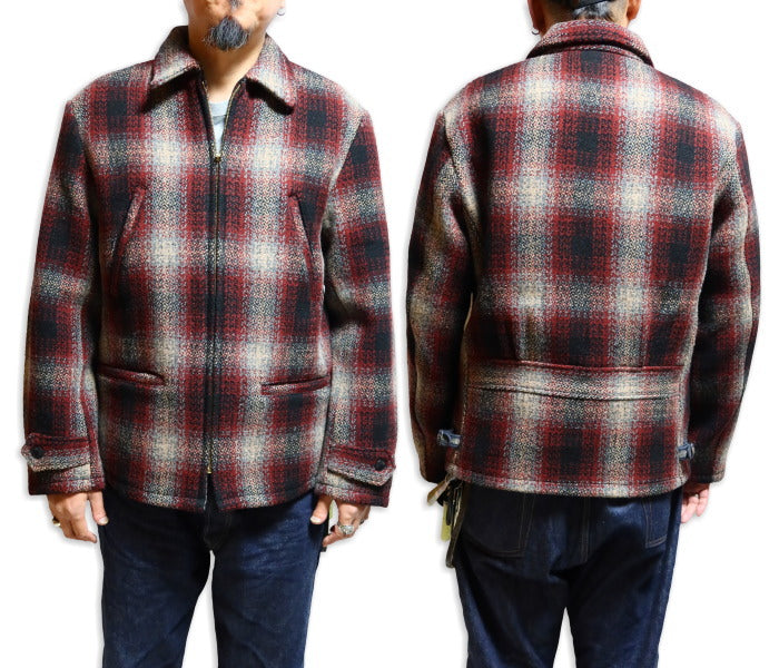 SUGAR CANE シュガーケーン FICTION ROMANCE フィクションロマンス 24.75oz.ウールスポーツジャケット チェック柄 日本製 レッド SC15833