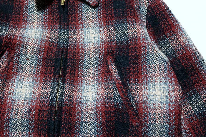 SUGAR CANE シュガーケーン FICTION ROMANCE フィクションロマンス 24.75oz.ウールスポーツジャケット チェック柄 日本製 レッド SC15833