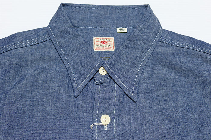 SUGAR CANE シュガーケーン ブルーシャンブレーワークシャツ 長袖 SC27850 日本製 メンズ