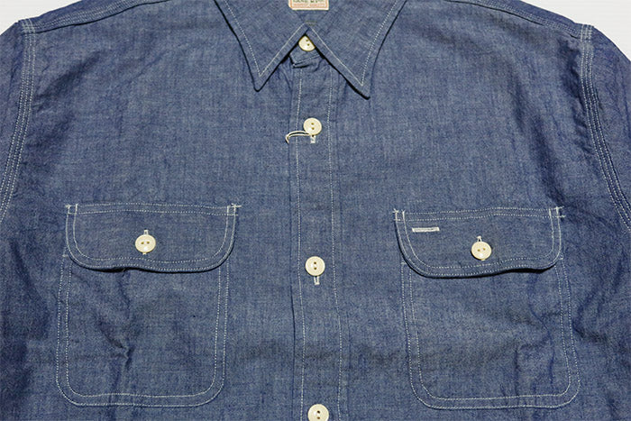 SUGAR CANE シュガーケーン ブルーシャンブレーワークシャツ 長袖 SC27850 日本製 メンズ