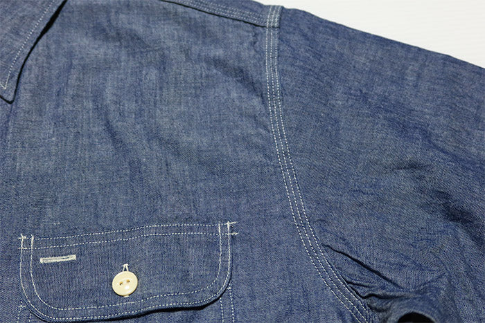 SUGAR CANE シュガーケーン ブルーシャンブレーワークシャツ 長袖 SC27850 日本製 メンズ