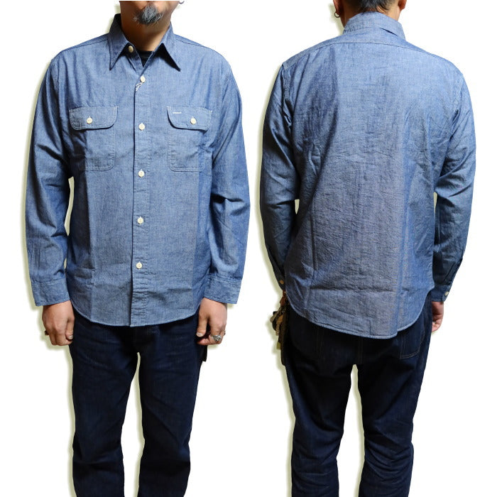 SUGAR CANE シュガーケーン ブルーシャンブレーワークシャツ 長袖 SC27850 日本製 メンズ