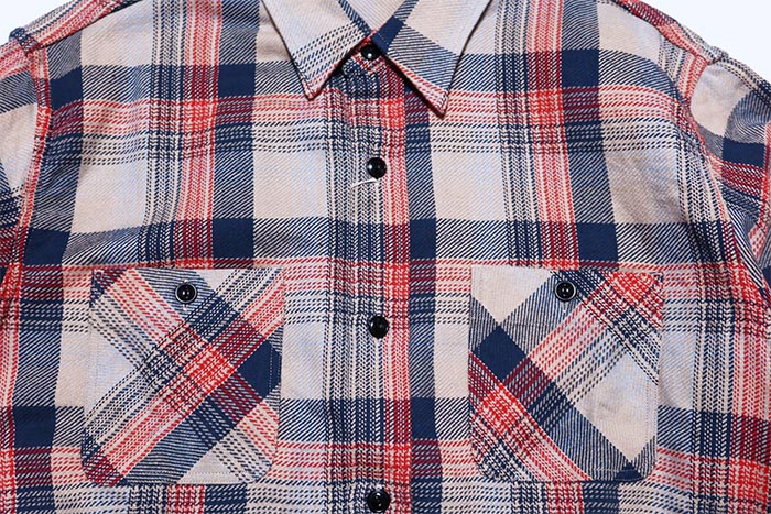 SUGAR CANE シュガーケーン ツイルチェックワークシャツ 日本製 ベージュ コットン メンズ チェックシャツ SC29562