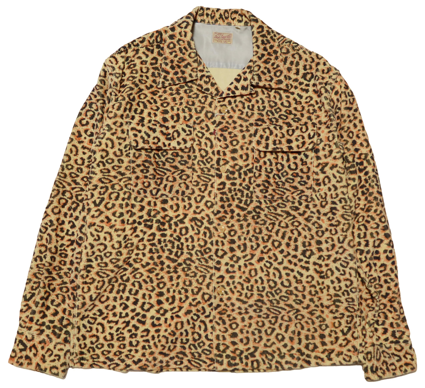 Style Eyes Corduroy Sports Shirt Leopard Open Shirt Leopard Print Made in Japan SE29173