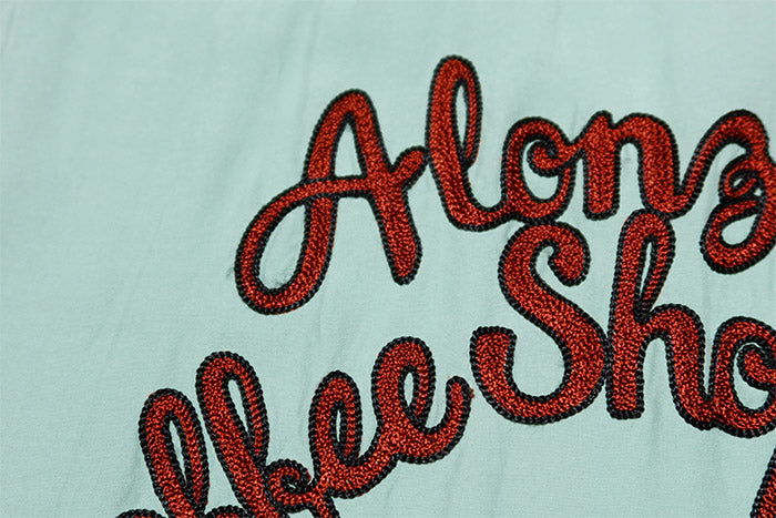 Style Eyes スタイルアイズ ボウリングシャツ ALONZO'S COFFEE SHOP INC. レーヨン 日本製 ミントグリーン SE39058