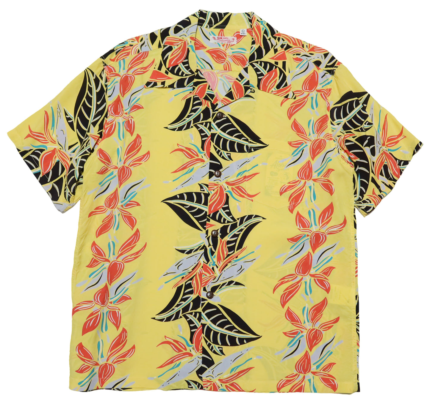 SUN SURF Aloha Shirt Rayon BIRD OF PARADISE Short Sleeve Hawaiian Shirt SS39224 Made in Japan