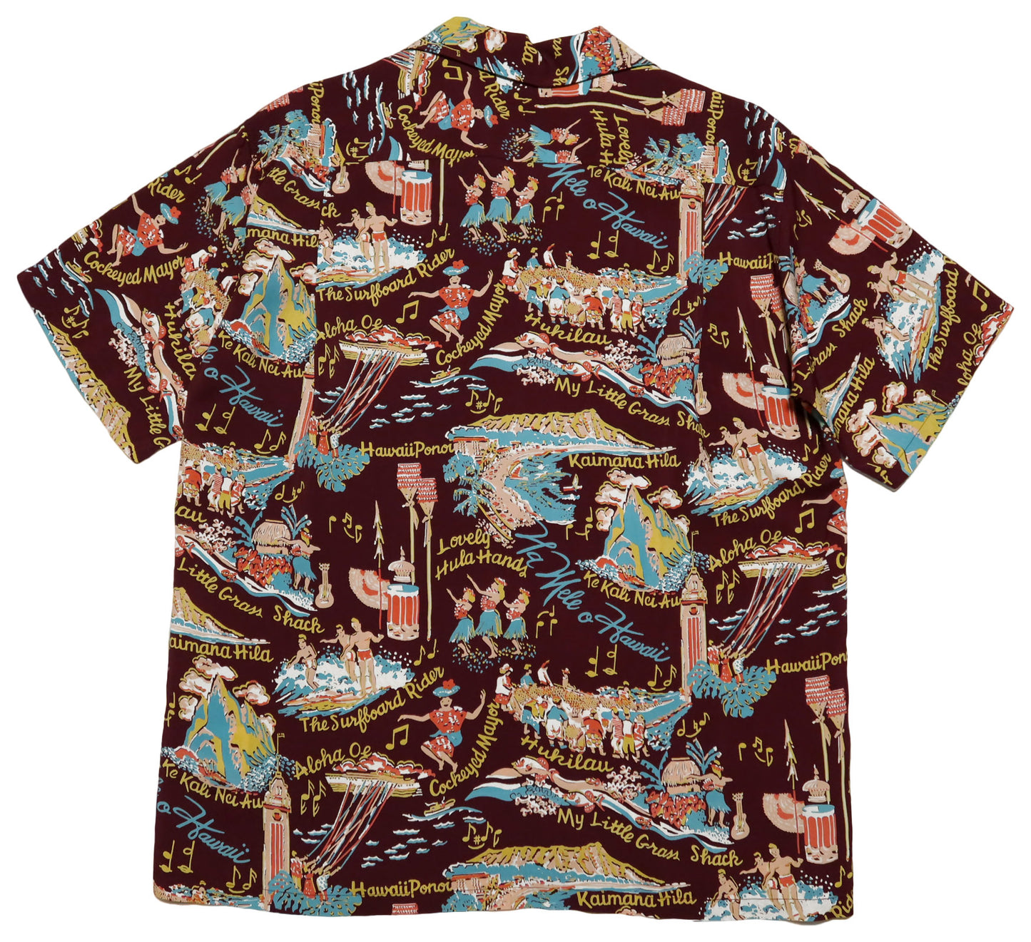 SUN SURF Aloha Shirt Rayon THE SONG OF HAWAII Short Sleeve Hawaiian Shirt SS39226 Brown