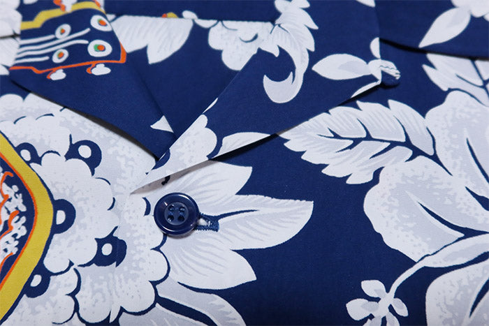 SUN SURF Aloha Shirt Short Sleeve UKULELE MELODY Hawaiian Shirt Made in Japan SS39613