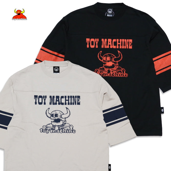 TOY MACHINE トイマシーン フットボールTシャツ DEATH MONSTER 3/4スリーブ 七分袖 TMPFLT21