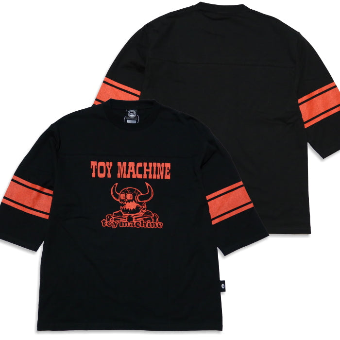 TOY MACHINE トイマシーン フットボールTシャツ DEATH MONSTER 3/4スリーブ 七分袖 TMPFLT21