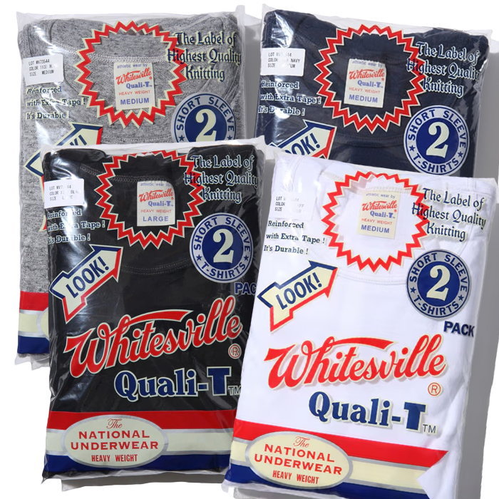 WHITESVILLE ホワイツビル パックTシャツ 同色2枚セット 無地Tシャツ 丸胴 日本製 WV73544